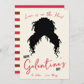 Liefde is in het haar, haarstropdas, Scrunchie Gif Kaart (Voorkant / Achterkant)