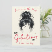 Liefde is in het haar, haarstropdas, Scrunchie Gif Kaart (Staand voorkant)