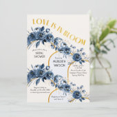 Liefde is in het Vrijgezellenfeest Bloom Gold Arch Kaart (Staand voorkant)