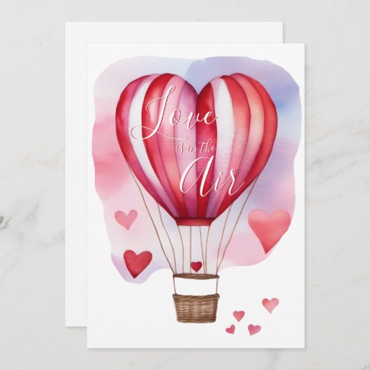 Liefde is in het Vrijgezellenfeest van de Lucht Kaart (Voorkant / Achterkant)