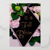 Liefde is in volle bloei bruiloft folie uitnodiging (Voorkant)