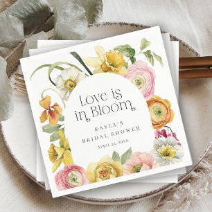 Liefde is in volle bloei Helle Bloemige Bruiloft B Servet