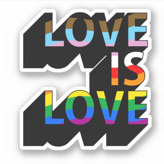 Liefde is inclusieve liefdesacceptatie sticker (Voorkant)