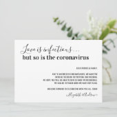 Liefde is Infectieus Covid19 Wedding-uitstel Aankondiging (Staand voorkant)