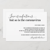 Liefde is Infectieus Covid19 Wedding-uitstel Aankondiging (Voorkant / Achterkant)