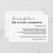 Liefde is Infectieus Covid19 Wedding-uitstel Aankondiging (Voorkant / Achterkant)