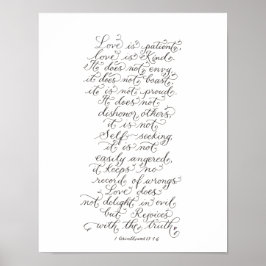 Liefde is inspirerend verses-typografie voor patië poster