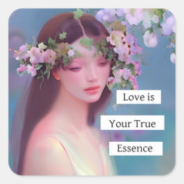 Liefde is je ware essentie | Fairy Like Angelic Vierkante Sticker