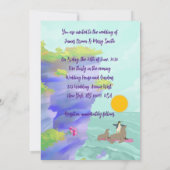 Liefde is Journey Sunrise Penguin Zee Leeuw bruilo Kaart (Achterkant)