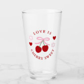 Liefde is kers zoet Bruidsfeestje Glas (Voorkant)