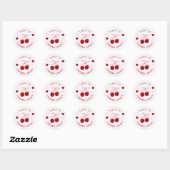 Liefde Is Kers Zoet Bruiloftsfeest Ronde Sticker (Vel)
