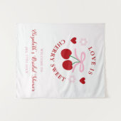 Liefde Is Kers Zoet Bruiloftsfeest Wandkleed (Voorkant (horizontaal))