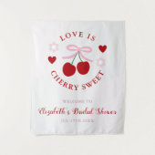 Liefde Is Kers Zoet Bruiloftsfeest Wandkleed (Voorkant)