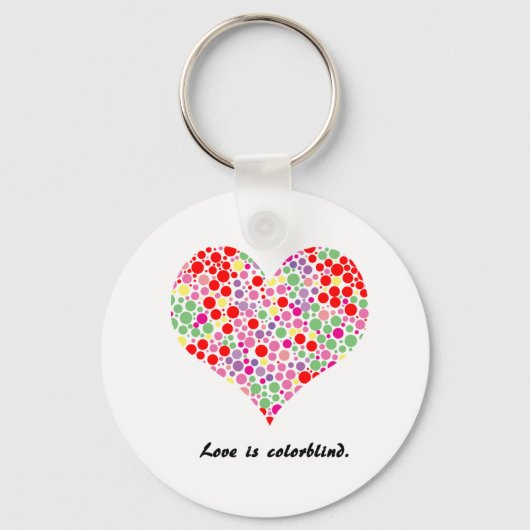 Liefde is kleurenblind. Button Sleutelhanger (Voorkant)