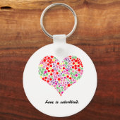 Liefde is kleurenblind. Button Sleutelhanger (Voorkant)