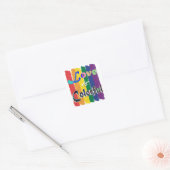 Liefde is kleurrijk - LGBTQ pride maand regenboog  Vierkante Sticker (Envelop)
