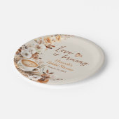 Liefde is Koffie Bruiloft Feest Papieren Bordje (Gekanteld)