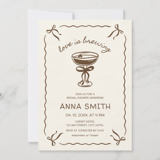 Liefde is koffie espresso Vrijgezellenfeest brouwe Kaart (Voorkant)