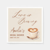 Liefde is koffie latte Vrijgezellenfeest brouwen Servet (Voorkant)