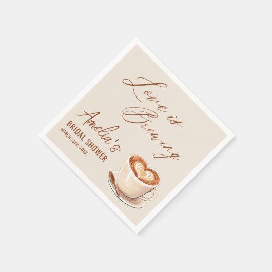 Liefde is koffie latte Vrijgezellenfeest brouwen Servet (Hoek)