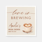 Liefde is koffie latte Vrijgezellenfeest brouwen Servet (Voorkant)