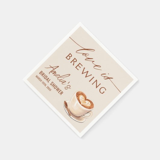 Liefde is koffie latte Vrijgezellenfeest brouwen Servet (Hoek)