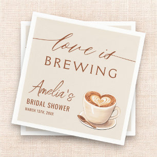 Liefde is koffie latte Vrijgezellenfeest brouwen Servet