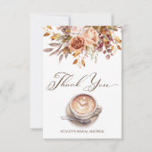 Liefde is koffie zetten bruiloft bruidssalon herfs bedankkaart (Voorkant)