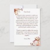 Liefde is koffie zetten herfst bruidsdouche bedankkaart (Achterkant)