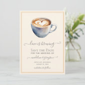 Liefde is koffie zetten save the date (Staand voorkant)
