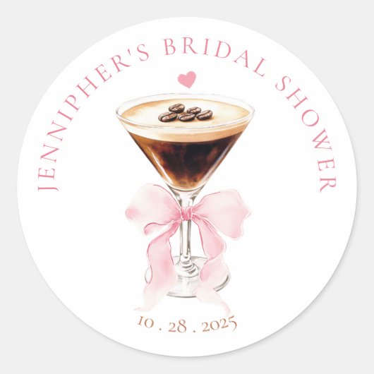 Liefde is Koken Bruiloft Coffee Bruiloftsfeest Ronde Sticker (Voorkant)