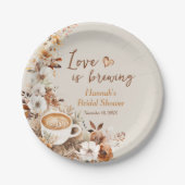 Liefde is Koken Bruiloft Coffee Shower Papieren Bordje (Voorkant)