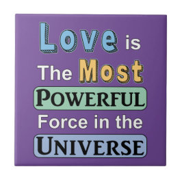 Liefde is krachtig tegeltje