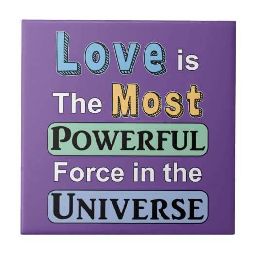 Liefde is krachtig tegeltje (Voorkant)