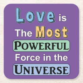 Liefde is krachtig vierkant papier Onderzetter