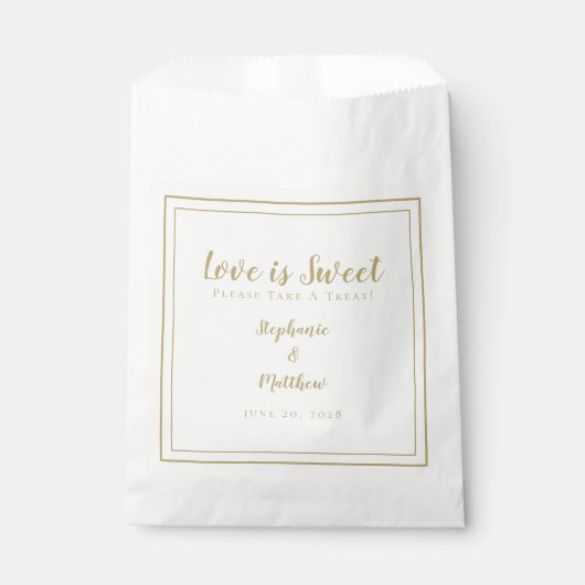 Liefde is leuk, neem een gouden bruiloft. bedankzakje (Voorkant)