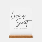 Liefde is leuk, neem een Treat bruiloft. Acryl Bord (Voorkant)