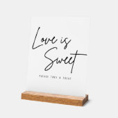 Liefde is leuk, neem een Treat bruiloft. Acryl Bord (Hoek)