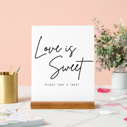 Liefde is leuk, neem een Treat bruiloft. Acryl Bord (Huwelijk)