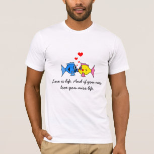 "Liefde is leven" Kissende Fish T-shirt