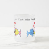 "Liefde is leven" Zoenende Vis Matglas Koffiemok (Center)