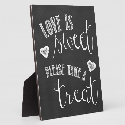 Liefde is lief, alsjeblieft, neem een Treat Weddin Fotoplaat (Zijkant)