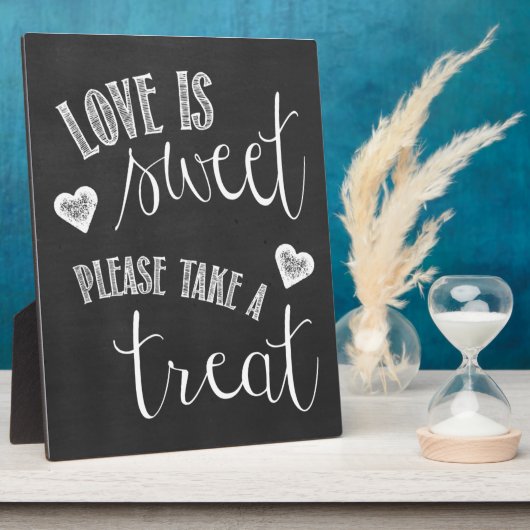 Liefde is lief, alsjeblieft, neem een Treat Weddin Fotoplaat (Zijkant)