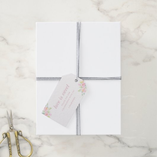 Liefde is Lief Bloemen Trouwgunst Dank u Cadeaulabel (Met Touw)