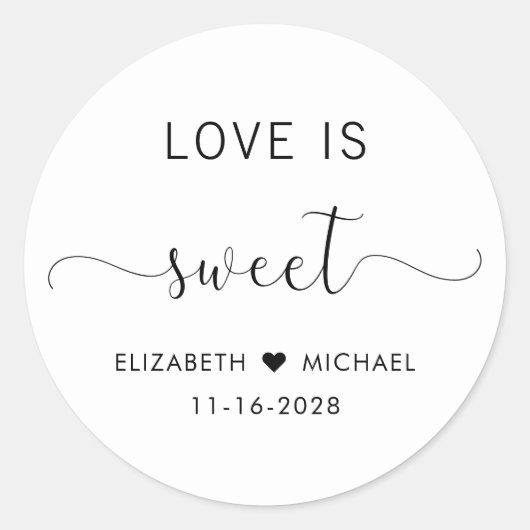 Liefde is lief bruiloft dank je ronde sticker (Voorkant)