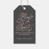 Liefde is Lief Bruiloft Dank u Cadeaulabel (Voorkant)