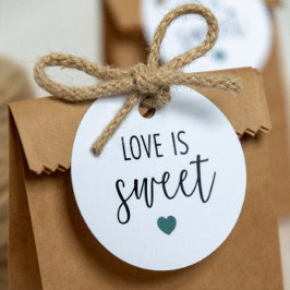 Liefde is lief cadeau Labels, grijs Blauwgroen bru Bedankjes Labels