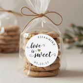 Liefde is Lief Custom Script Wedding Favor Ronde Sticker