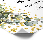 Liefde is Lief Dessert Tafel Bruiloft Eucalyptus Poster (Hoek)