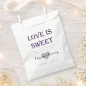 Liefde is lief donker Paarse trouwtassen Bedankzakje (Geknipt)